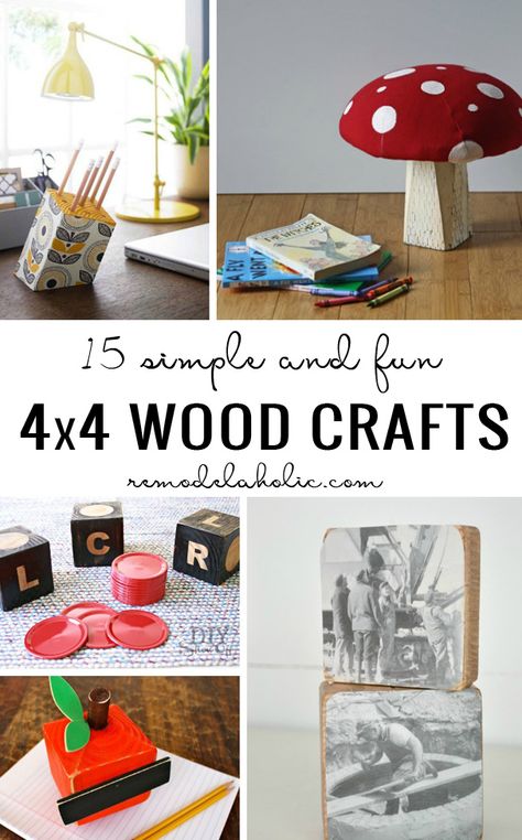 15 Simple And Fun 4x4 Wood Crafts | Let your creative juices flow with these easy projects made from 4x4 scraps. From decor and gifts to yard games for summer, 4x4 posts are for more than just fences! Small Wooden Squares Crafts, Crafts Using 4x4 Posts, 6x6 Scrap Wood Projects, 4x4 Wood Coasters Diy, Wood Squares Crafts, Projects With 4x4 Posts, Crafts With 4x4 Posts, 4x4 Post Projects, 4 X 4 Post Projects