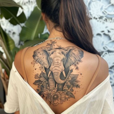 Elephant Tattoos Trunk Up Good Luck, Elephant Tattoo Sleeve, Elephant Leg Tattoo, Elephant Back Tattoo, Fine Line Elephant Tattoo, Realistic Elephant Tattoo, Monarch Tattoo, Elephant Thigh Tattoo, Mandala Elephant Tattoo