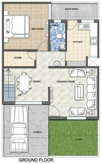 22x40 House Plans, Small Elegant House, Affordable House Design, 20x30 House Plans, 20x40 House Plans, 30x40 House Plans, Elegant House, 2bhk House Plan, Bungalow Floor Plans