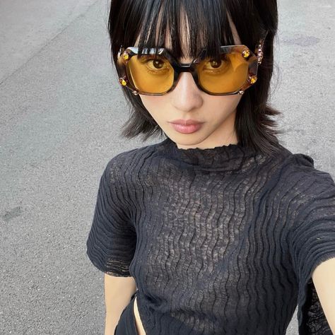 Bangs With Sunglasses, Sabrina Lan, Haircut Bangs, Haircuts With Bangs, Insta Inspo, New Me, Hair Looks, Round Sunglasses, Bangs