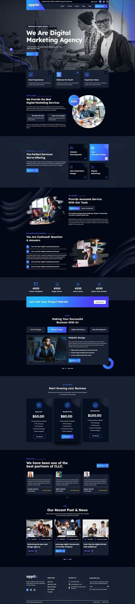 Digital Services Website, Graphic Design Landing Page, Digital Marketing Landing Page Design, Web Design Landing Page Inspiration, Marketing Agency Web Design, Digital Marketing Website Design Ideas, Web Agency Website Design, Marketing Landing Page Design, Homepage Design Layout