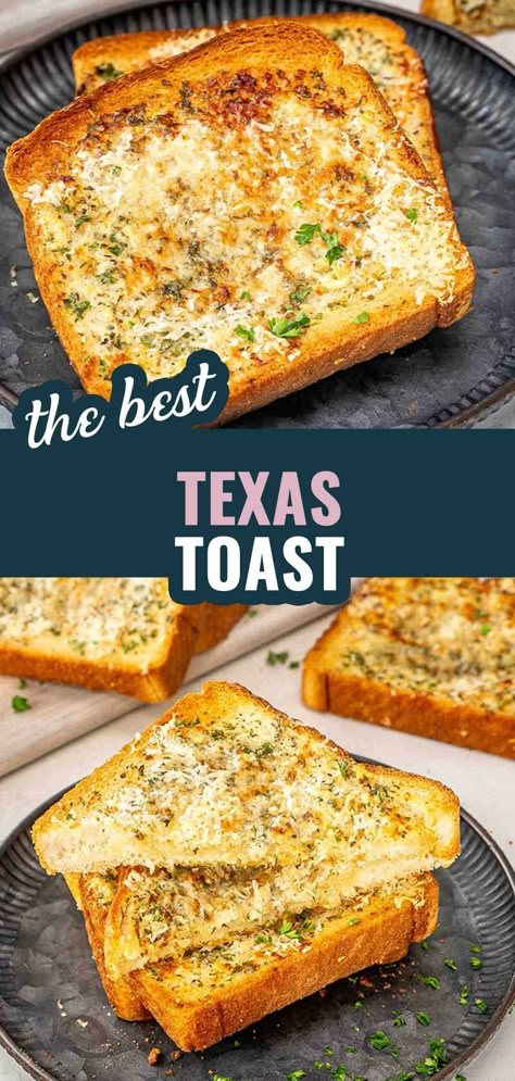 Make your own delicious Texas Toast with this easy recipe! Perfectly crispy and full of garlic and herb flavor. #TexasToast #EasyRecipes #GarlicBread Zaxbys Texas Toast Recipe, How To Make Texas Toast, Recipes Using Texas Toast, Recipes With Texas Toast, Texas Toast Grilled Cheese, Texas Toast Recipe, Texas Toast Bread, Baked Grilled Cheese, Texas Toast Garlic Bread