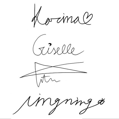 (19) aespa pics on Twitter: "aespa members' signatures! #aespa @aespa_official https://t.co/yOdFuBiNVp" / Twitter Giselle Ningning, Winter Giselle, Watermark Ideas, Karina Winter, Giselle Winter, Winter Ningning, Karina Giselle, Twice Video, Fandom Kpop