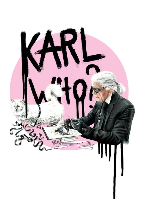 Karl Lagerfeld Illustration  Helen McClafferty 2017 Karl Lagerfeld Illustration, Fashion Illustration Chanel, Chanel Illustration, Illustration Face, Black Jesus, Face Girl, Illustrator Illustration, Denim Diy, Fashion People