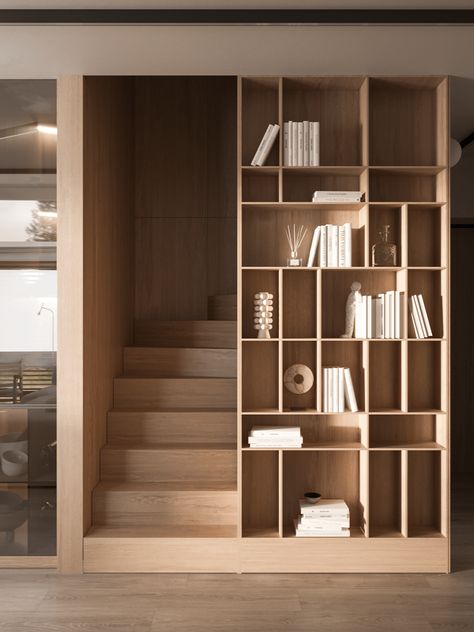 Japandi Library, Concept Interior Design, Shelf Book, Small Home Offices, Bookcase Design, Furniture Details Design, Closet Layout, Shelving Design, Architecture Concept