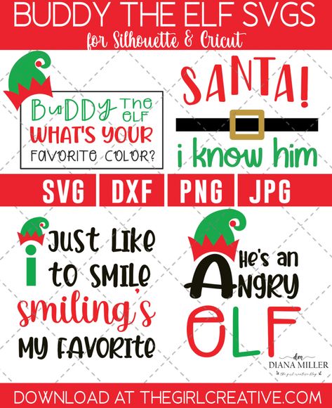 Either you love him or you KNOW someone who does! Buddy the Elf makes us laugh year after year. Download these 4 Buddy the Elf SVG Quotes and get crafting with your Silhouette or Cricut. Buddy The Elf Svg, Elf Printables Free, Free Christmas Svgs, Buddy The Elf Quotes, Elf Movie Quotes, Elf Party, Elf Printables, 8 Months Pregnant, Elf Quotes