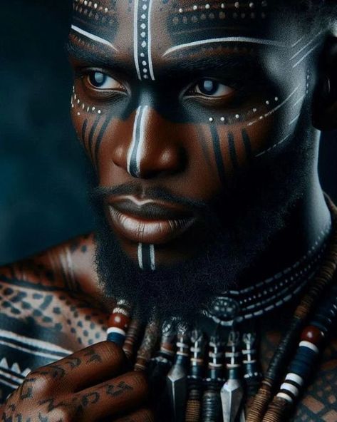 Warrior Face Paint Men, Ancient African Art, Masked Warrior, African Face Paint, Africa Mask, Warrior Makeup, African Makeup, African Warrior, Fashion Masks