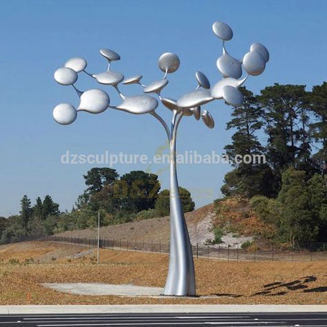 Custom Metal Abstract Tree Sculpture Stainless Steel Sculpture Metal Tree Sculpture, Stainless Steel Sculpture, Stainless Steel Art, City Decor, Urban Landscape Design, Hollow Art, Wire Tree Sculpture, Public Sculpture, Sculpture Ideas