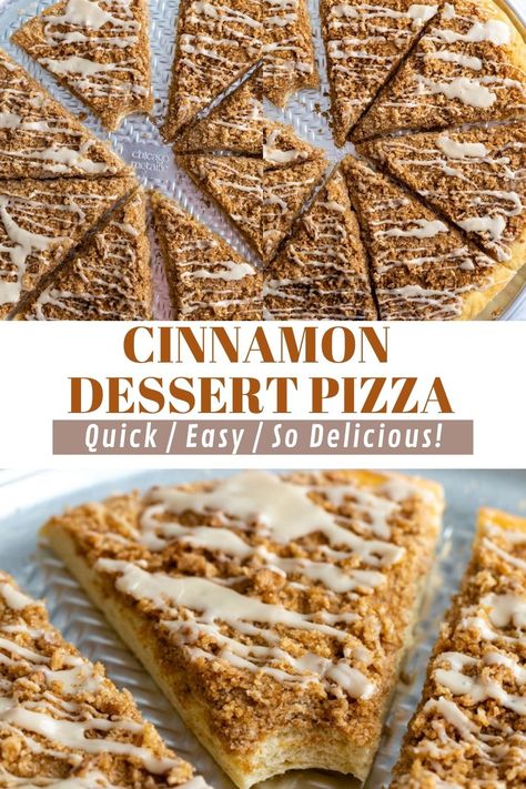 Cinnamon Pizza Dessert, Dessert Naan, Desert Pizza Recipes, Cinnamon Dessert Pizza, Homemade Dessert Pizza, Dessert Pizza Recipe Easy, Classic Pizza Dough Recipe, Easy Dessert Pizza, Dessert Pizza Recipes