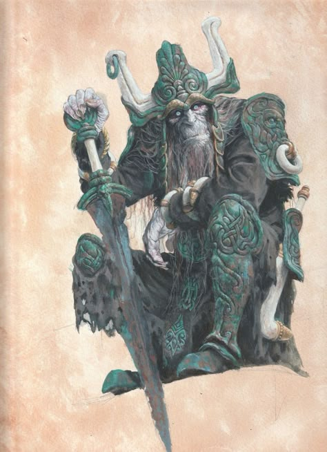 Paul Bonner Art, Trudvang Art, Barrow Wight, Paul Bonner, Fantasy Races, Fantasy Monster, Creature Concept Art, Fantasy Concept Art, Arte Fantasy