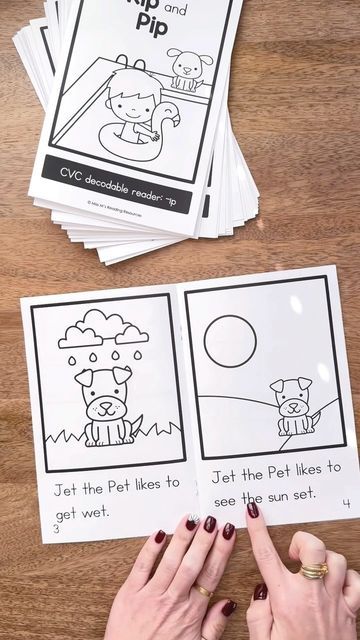 Meredith Morgan • Miss M’s Reading Resources on Instagram: "✨ H A L F O F F ✨⁣ ⁣ Low-prep CVC word family decodable readers for kindergarten + first grade students. ⁣ ⁣ Perfect for small-group, 1:1, + even whole-group instruction.⁣ ⁣ And even more fun to take home!⁣ ⁣ Get the bundle of 70 readers H A L F off this weekend via the link in my profile. ⁣ ⁣ Happy reading! ✨⁣ ⁣ https://www.teacherspayteachers.com/Product/Decodable-Readers-with-CVC-Words-Bundle-8764951" Decodable Readers Kindergarten, F Off, Cvc Words Kindergarten, Decodable Readers, Kids Going To School, Cvc Word Families, Cvc Word, Word Family, Emergent Readers