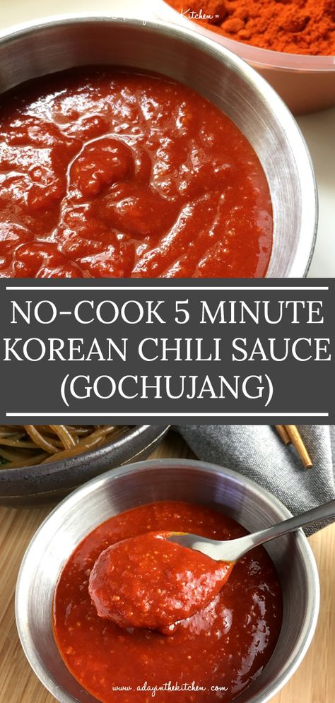 Gochujang Recipe, Korean Chili, Korean Chili Paste, Chili Sauce Recipe, Gochujang Sauce, Vegan Dressing, Spicy Korean, Paste Recipe, Korean Dishes