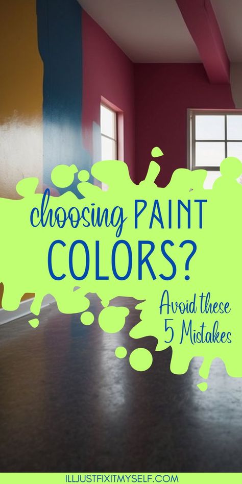 A wall painted with mismatched colors, illustrating common mistakes in choosing paint colors. How To Paint Your House Interior Tips, How To Choose Paint Colors For Each Room, Maximalist Paint Colors, Hallway Paint Colors To Brighten, Maximalist Painting, Hallway Paint Colors, Bright Paint Colors, Hallway Paint, Bold Paint Colors