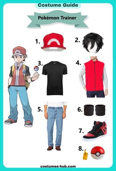 Pokémon Trainer Costume Pokémon Trainer Costume, Pokemon Trainer Cosplay, Pokemon Trainer Costume, Pokemon Trainer Ash, Pokemon Trainer Outfits, Partner Costumes, Cosplay Pokemon, Misty From Pokemon, Pokemon Costumes