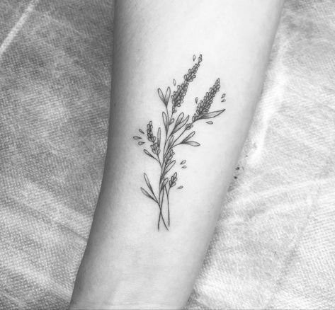 Lavender tattoo Lavender Menace Tattoo, Lavender Tattoo, Gemini Tattoo, Tattoos And Piercings, Body Art, Piercings, Lavender, Tattoos, Photo And Video