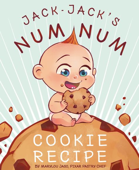 Disney Magic in Your Kitchen- Pixar Shares the Jack Jack’s Num Num Cookie Recipe! Jack Jack Cookies, Jack Jack Num Num Cookies, Disney Chocolate Chip Cookies Recipe, Jack Jack Cookie Num Num Recipe, Disney Chocolate Chip Cookies, Disney Cakes Easy, Disney Food Recipes, Disney Baking, Disney Foods