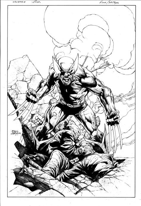 Marvle comics David Finch Wolverine 11 Variant cover David Finch Wolverine, David Finch Art, Wolverine Artwork, Jim Lee Art, Comic Art Sketch, David Finch, Kraven The Hunter, Sketch Cover, Wolverine Art