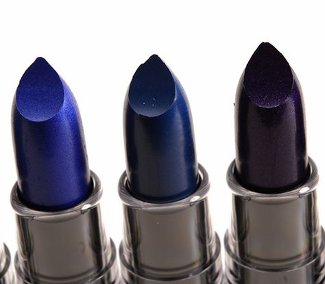 Wicked Lippies | NYX Gothic Blue Makeup, Dark Blue Lipstick, Deep Purple Lipstick, Dark Purple Lipstick, Nyx Lingerie Lipstick, Beauty Plan, Blue Lipstick, Tardis Blue, Goth Makeup