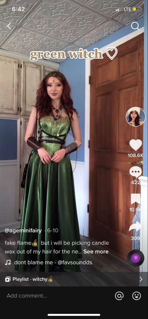 All Green Outfit, Witch Costumes, Fair Outfits, Long Green Dress, Witch Dress, Witch Halloween Costume, Witch Outfit, Witch Costume, Dress Halloween Costume