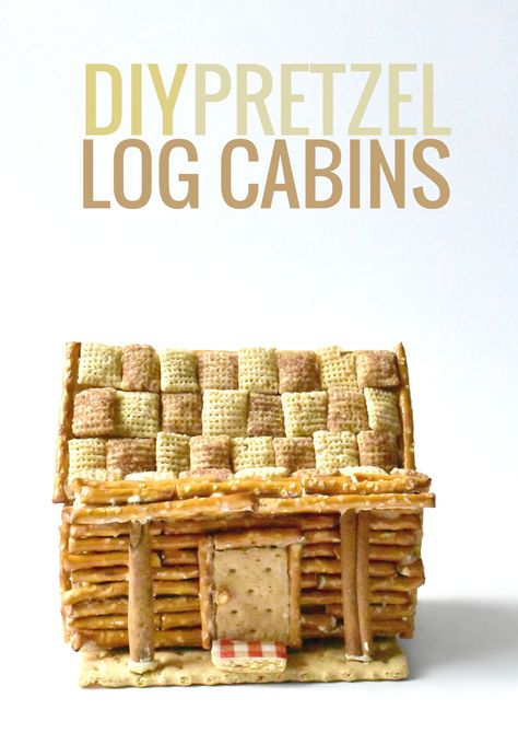 Forget waiting until winter to make a gingerbread home, make your very own Pretzel Log Cabin this summer with these fun allergen-friendly ingredients! Pretzel Log Cabin, Log Cabin Craft, Lumberjack Wedding, Cabin Activities, Cabin Crafts, Diy Edible, Edible Crafts, Cabin Christmas, Christmas Gingerbread House