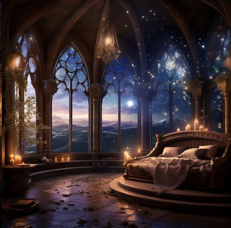 Tower Bedroom Castle, Fantasy House Interior, Tower Bedroom, Castles Crumbling, Castle Bedroom, Fantasy Bedroom, Cottage Room, Castle Decor, Forest Cottage