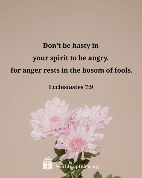 Slow To Anger Quotes, Slow To Anger Scripture, Be Slow To Anger, Vision Planning, Ecclesiastes 7 9, Bible Thoughts, Anger Quotes, Faith Quotes Christian, Board Aesthetic