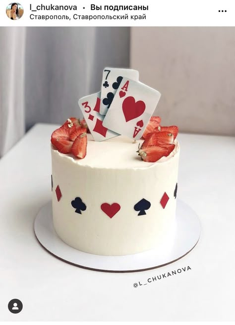 Poker Birthday Cakes For Men, Bridge Card Game Cake, Poker Birthday Cake, Deck Of Cards Cake, Red And Black Cakes, Poker Cake For Men, Casino Theme Cake Ideas, Casino Cake Ideas, Casino Birthday Cake