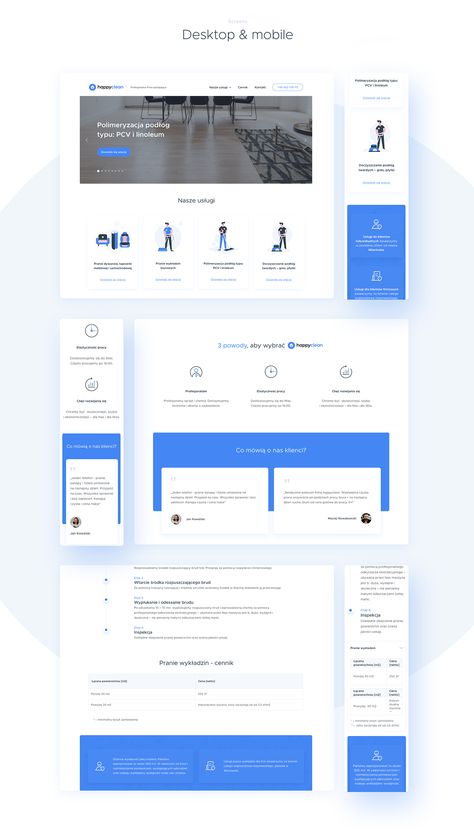 happyclean on Behance Cool Web Design, Ui Design Mobile, Flat Web Design, Web Design Quotes, Behance Design, Pages Template, Creative Web Design, Design Presentation, Design Websites