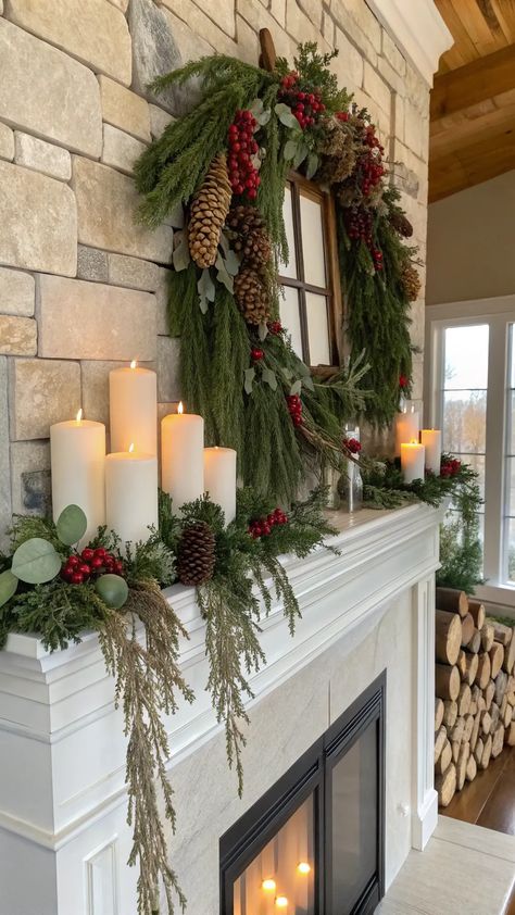 Celebrate every season with farmhouse mantle garland accents. Incorporate greenery and natural elements to create a festive, welcoming mantel display.
#FarmhouseMantleGarland #SeasonalDecor #FestiveHome Living Room Mantle Decor, Farmhouse Mantle Decor, Farmhouse Mantle, Living Room Mantle, Mantle Garland, Cozy Farmhouse, Mantle Decor, Natural Elements, Seasonal Decor