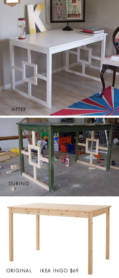 DIY - Ikea Ingo  Dining Table Desk Makeover. Full Step-by-Step Tutorial. Think of the possibilities to make it even nicer. Ikea Ingo, Dining Table Desk, Build A Table, Ikea Table, Desk Makeover, Diy Desk, Decoration Inspiration, Ikea Diy, Ikea Hacks