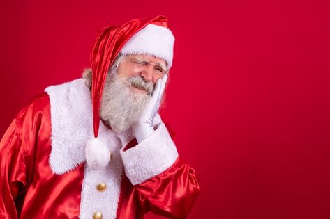 Pained Expression, Hand Over Mouth, Christmas People, Female Dentist, Teeth Dentist, Dentist Doctor, Wardrobe Designs, Tooth Pain, Santa Claus Hat