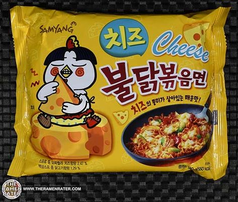 The Ramen Rater reviews Samyang Foods' Cheese Buldak Bokkeummyun - a spicy Korean fried chicken gfflavor instant ramyun with a cheese flavor Samyang Cheese, Samyang Food, Samyang Ramen, Samyang Buldak, Cheese Ramen, Hot Chicken Flavor Ramen, Ramen Stir Fry, Korean Noodles, Types Of Noodles