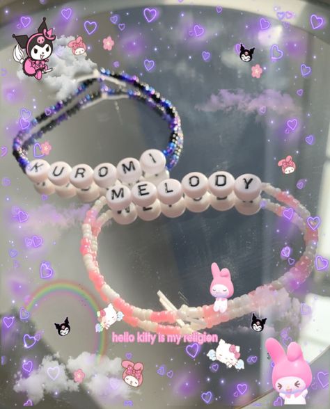 Paznokcie Hello Kitty, Braided Friendship Bracelets, Hello Kitty Jewelry, Diy Beaded Rings, Pony Bead Bracelets, Hello Kitty Crafts, Diy Jewelry Rings, Diy Kandi, Diy School Supplies