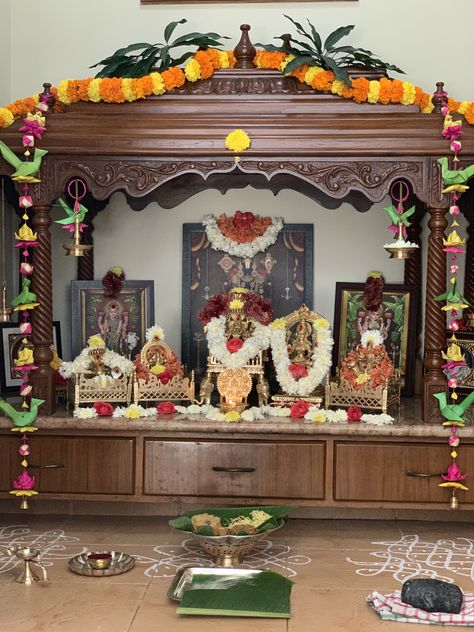 Pooja Mandapam Designs, Wooden Temple For Home, Mandir Design, Tiny House Interior Design, Temple Design For Home, Pooja Mandir, Mandap Decor, Pooja Room Door Design, Bedroom Cupboard Designs