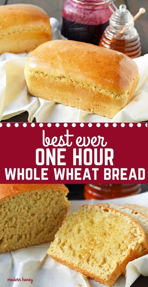 Bread Recipes Whole Wheat, Homemade Whole Wheat Bread, Wheat Flour Recipes, Easy Homemade Bread, Best Homemade Bread Recipe, Honey Wheat Bread, Recipe Bread, Wheat Bread Recipe, Wheat Recipes