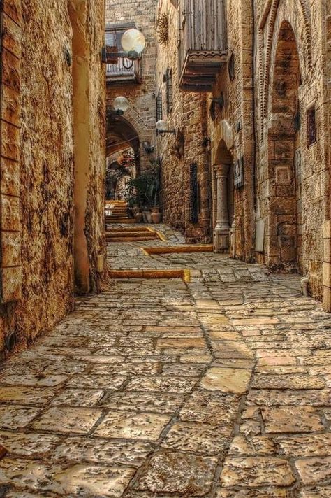 Old Jaffa, Stone Buildings, Terra Santa, Wow Photo, Stone Walls, Old Street, Holy Land, Ancient Romans, Old City