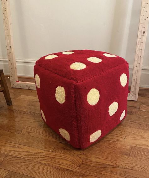 Diy Poofs Ottoman, Poofs Ottoman, Crochet Ottoman, Ideas Habitaciones, Apartment Stuff, Unique Socks, Red Room, Floor Pouf, Home Studio Music