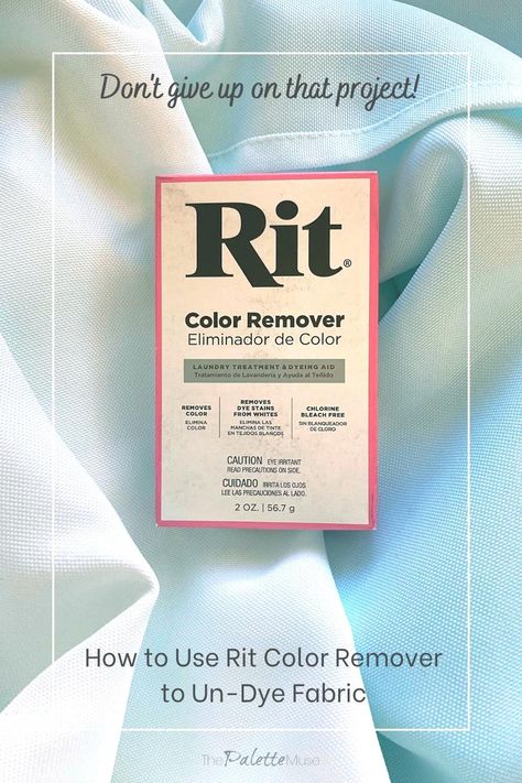 Don't give up on that project! Did you know you can use color remover to un-dye fabric when you want a change? Find out how! Rit Color Remover, Paint Stir Sticks, How To Fade, Colour Remover, Rit Dye, Diy Tie, Color Crafts, Diy Tips, Quilting Tips