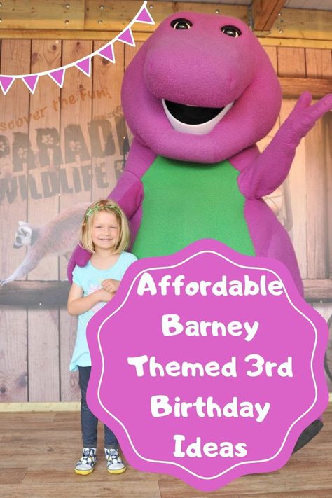 Barney The Dinosaur Birthday Party, Barney And Friends Birthday Party Ideas, Barney Birthday Party Ideas, Barney Themed Birthday Party, Barney Birthday Cake, Barney Birthday Party, Barney Party, Barney Birthday, Dinosaur Birthday Decorations