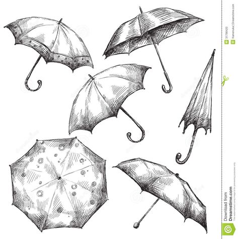 umbrella drawing - Google Search                                                                                                                                                                                 More Umbrella Tattoo, Umbrella Drawing, Umbrella Illustration, Drawing Hands, Umbrella Art, Object Drawing, Umbrella Designs, Hand Drawn Vector Illustrations, Small Drawings