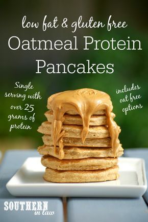 This Oatmeal Protein Pancakes Recipe has over 25 grams of protein and is the perfect base recipe to make your own. Low fat, gluten free, high protein, healthy, refined sugar free, clean eating friendly and the recipe includes oat-free options as well. Oatmeal Protein Pancakes, Protein Pancakes Recipe, Oatmeal Pancake, 25 Grams Of Protein, Gluten Free High Protein, Pancakes For One, Oatmeal Protein, Healthy Pancake Recipes, Protein Oatmeal