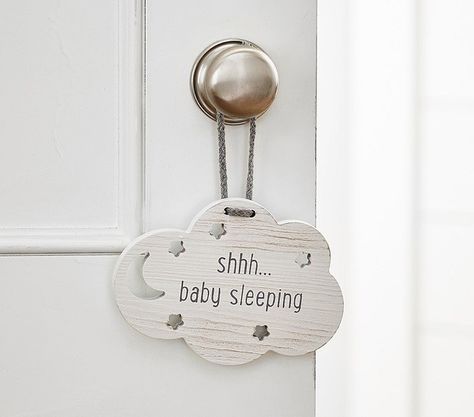 Sleeping Baby Hanging Door Sign Pottery Barn Kids Nursery, Baby Sleeping Sign, Stay Quiet, Kids Signs, Nursery Room Decor, Room Accessories, Welcome Baby, Baby Boy Nurseries, Baby Decor