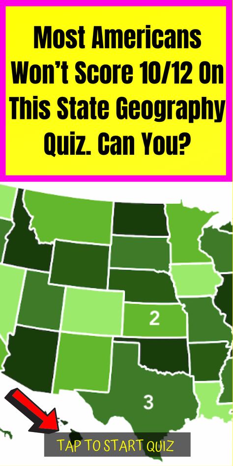 Most Americans Won’t Score 10/12 On This State Geography Quiz. Can You? Back To Middle School, World Geography Quiz, Middle School Geography, Geography Quizzes, Geography Trivia, Map Quiz, Us Geography, History Games, Geography Quiz