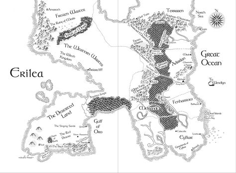 Map of The Throne of Glass (Sarah J. Maas) Yield the map as you would a dagger- Aameena M Terrasen Tog Castle, Throne Of Glass Map Erilea, Erilea Map, The Cadre Tog, Throne Of Glass World Map, Terrasen Tog Symbol, Book Maps, Glass Crown, Art Bio