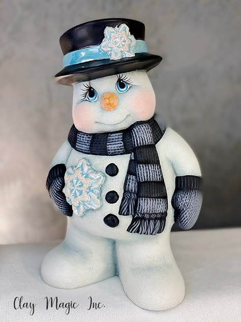 Ceramic Snowman, Snowman Crafts Diy, Winter Wonderland Decorations, 9th Wedding Anniversary, Clay Items, Ready To Paint Ceramics, Snowman Figurine, Ceramic Molds, Paint Your Own Pottery