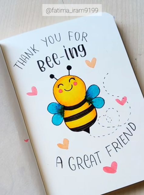 Cute Massage For Bestie, Card For Best Friend Aesthetic, Diy Card For Bestie, Bestie Card Ideas Aesthetic, Diary Ideas Creative For Best Friend, Funny Doodles For Friends, Birthday Painting Ideas For Best Friend, Cute Diy Cards For Best Friends, Cute Farewell Cards