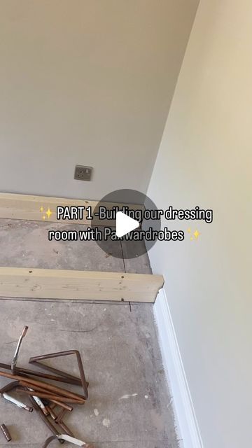 Naomi and Chris on Instagram: "PART 1 of building our dressing room with PAX wardrobes!   First we built a base out of 6 x 2 timber, and then added an 18mm plinth out of MDF for the wardrobes to sit on! We have enough space for 3 double wardrobes and 1 single.   Next steps in part 2  are to build the inside of the wardrobes, adding the draws and shelves, as well as adding the doors!   Finally in part 3 using 18mm MDF to create filler panels for the built in look! Cannot wait for this to be finished 🙌🏽  . . . .  #homerenovation #joinery #homereno #homerenovations #plastering #diy #diyrenovation #newhome #1970renovation #ukhomerenovation #paxwardrobes #ikea #dressingroom #diydressingroom #explore #wardrobes #wardrobe #diydesign" Ikea Pax Flisberget Light Beige, Built In Small Wardrobe Ideas, Diy Ikea Closet Built Ins Pax Wardrobe, Build In Ikea Pax, Diy Ikea Pax Wardrobe, Pax Built In Wardrobe, Wardrobe Diy Build, Pax Wardrobe Built In, Panel Wardrobe Doors