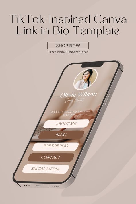 Capture attention with our TikTok-inspired Canva Link in Bio template. Create a sleek Mini Website for your Instagram bio effortlessly. Perfect for those seeking an elegant landing page design that stands out! #TikTokInspired #CanvaTemplate #LandingPageDesign #InstagramLinkInBio Tik Tok Template, Bio Template, Canva Template Instagram, Visual Marketing, Template Instagram, Instagram Bio, Landing Page Design, Canva Templates, Marketing Materials