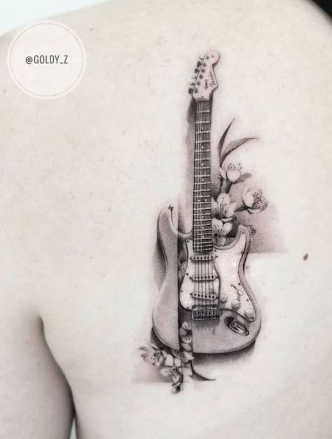 fine line guitar tattoo © tattoo artist Zlata Kolomoyskaya @goldy_z 💕💕💕💕💕 Stratocaster Tattoo, Kenzie Tattoo, Music Guitar Tattoo, Tattoo Guitar, Guitar Tattoo Design, Best Tattoo Ever, Rock Tattoo, Whale Tattoos, Guitar Tattoo