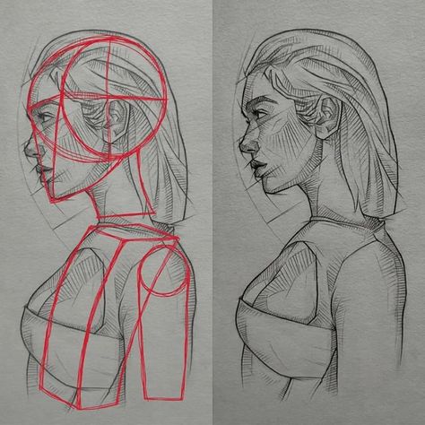 Face Profile Drawing, Realistic Face Drawing, Drawing Proportions, Sketch Instagram, Female Face Drawing, Profile Drawing, Tutorial Drawing, Drawing Tutorial Face, Indie Drawings